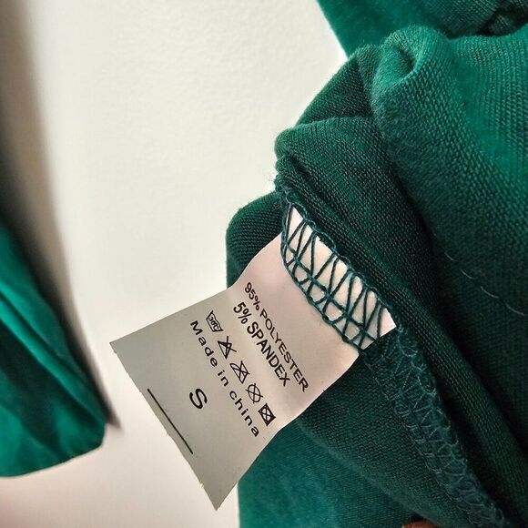 EUC LIKE NEW GREEN SCOOP NECK BUTTON DOWN SUPER MAXI LONGSLEEVE DRESS SIZE SMALL - Picture 13 of 15